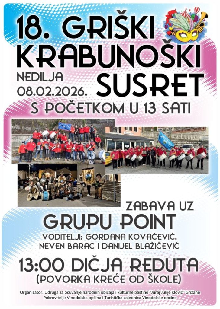 18. Griški krabunoški susret – nedjelja, 8. veljače 2026. 1 Griski krabunosni susret