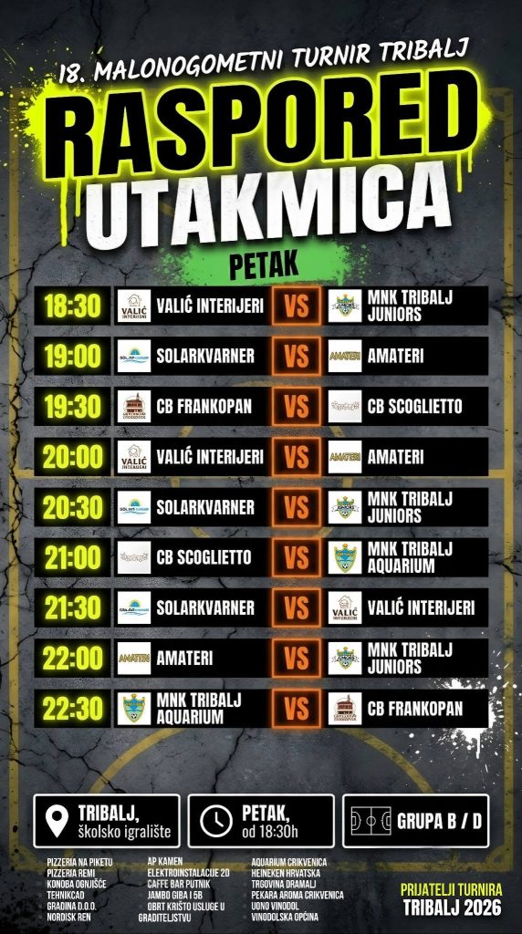Tribalj ponovno postaje središte malog nogometa! 2 RASPORED2
